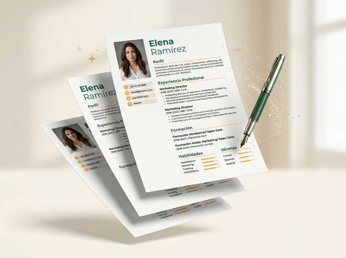 Ilustración de un CV adaptado y redactado profesionalmente